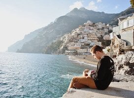 Student along the water