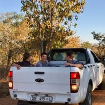 How cool was this, just as we arrived this was our transport! We had zebra's crossing and some ostriches, how cool is that! 