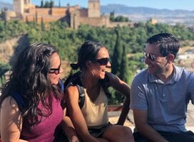 Students in front of the Alhambra Palace