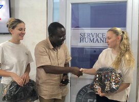 Volunteers meet their volunteer coordinator in Ghana
