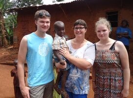 Volunteers at one of our homev