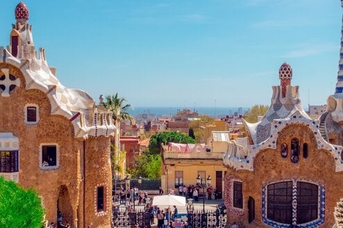 Gaudi art in parc guell barcelona