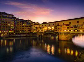 View of Arno and Ponte Vecchio, Sunset