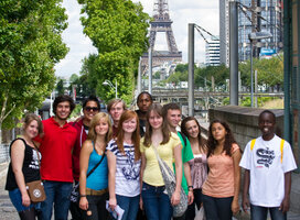 students posing in a group