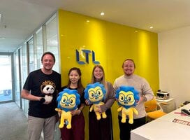 Students at LTL Beijing with Lex the Lion