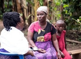 Our local personnel interacting with a local.