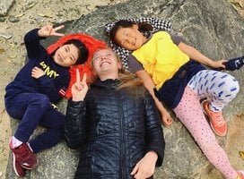 Teacher with students