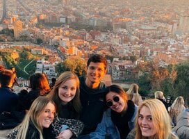 Students enjoy sunset at the Bunkers