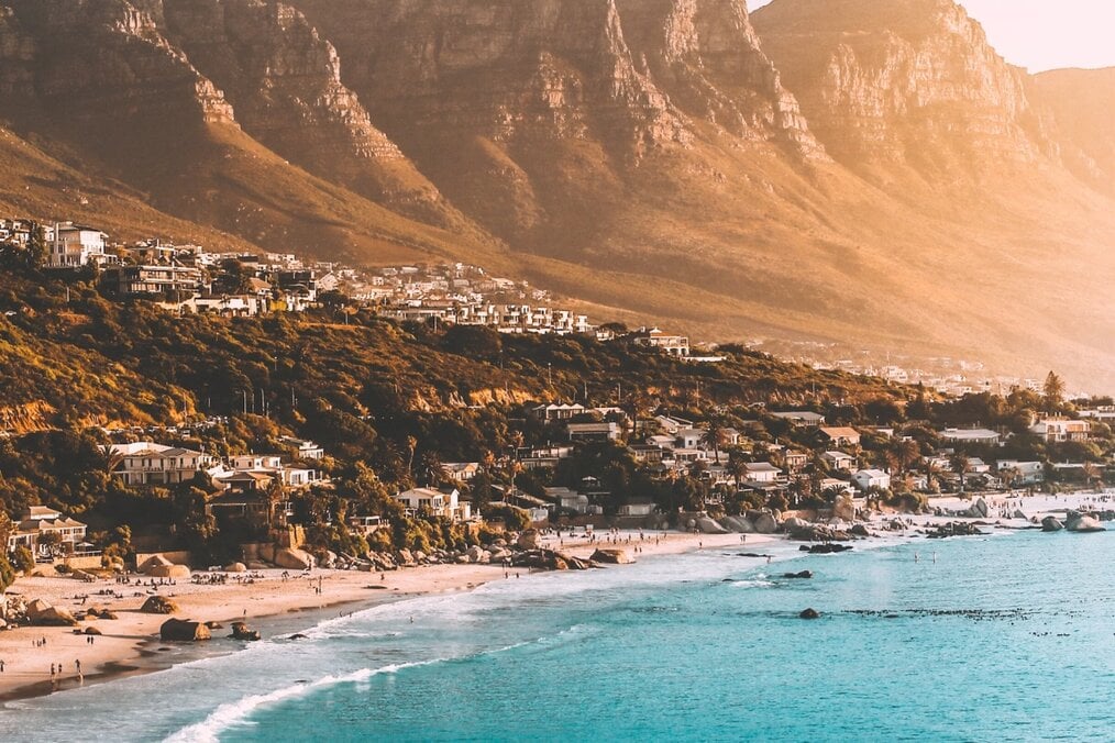 Mountains and coastline in Cape Town, South Africa